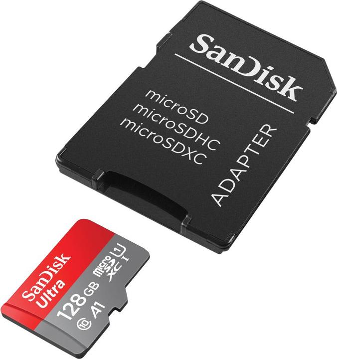 Actual product image SanDisk Ultra microSDXC /s+SD Adapter (128 GB, microSDXC, U1, UHS-I)
