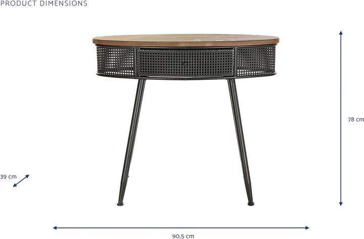 Produktbild DKD Home Decor Console 90,5 x 39 x 78 cm Fir Black Metal Brown