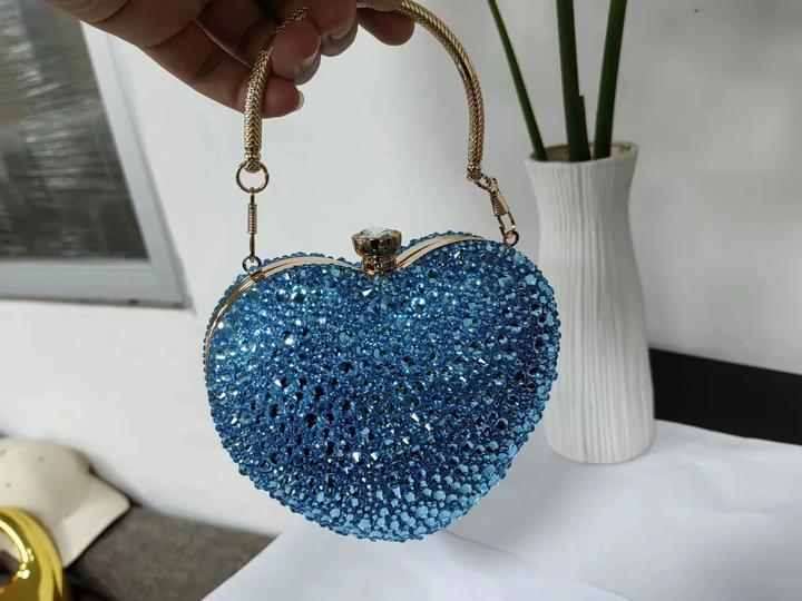 Actual product image Only-Bags.Store Luxus Diamant Inlay Herzform Kristall Handtasche Steine Umhängetasche