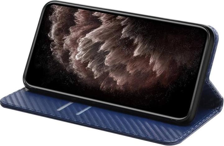 Produktbild Cover-Discount Xiaomi Poco X5 Pro - Carbon Look Flip Case Hülle blau (Xiaomi Poco X5 Pro, Xiaomi Redmi Note 12 Pro 5G)