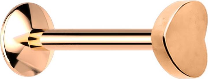 Actual product image Star Piercing Micro UFO Labret Inner Thread rose gold with heart (Surgical steel 316L, without brass)