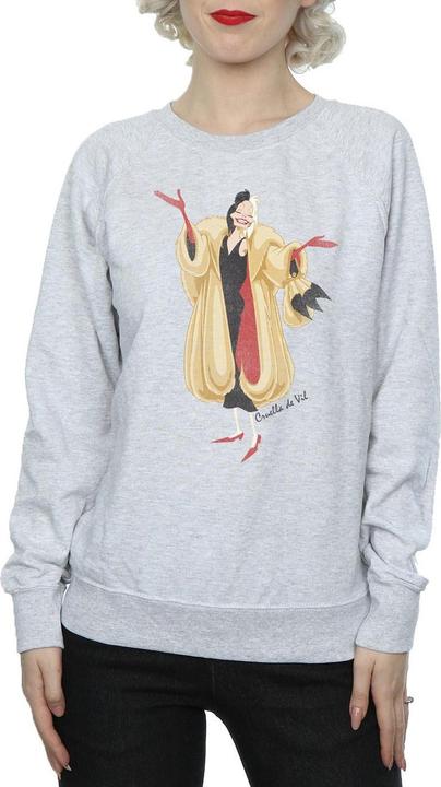 Actual product image 101 Dalmatians Womens/Ladies Classic Cruella De Vil Heather Sweatshirt (XS)