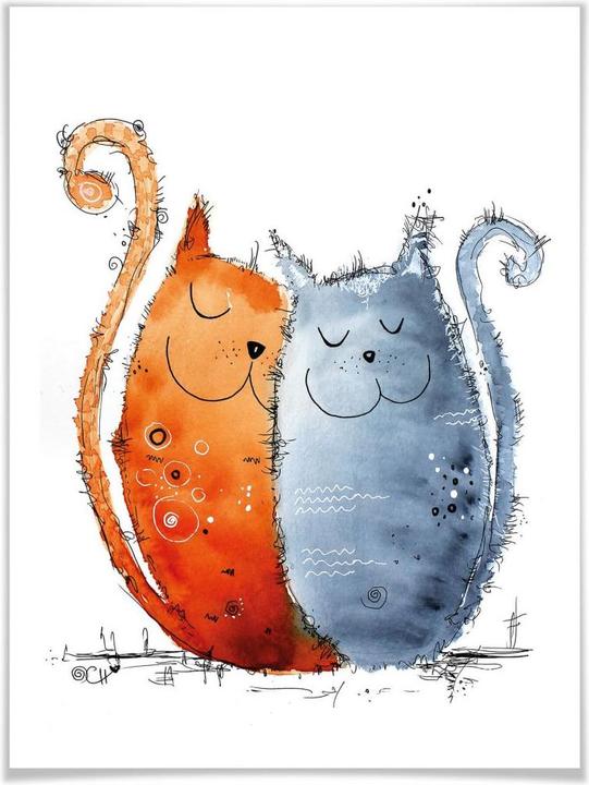 Produktbild Trenddeko Hagenmeyer - Verliebte Katzen (40 x 50 cm)