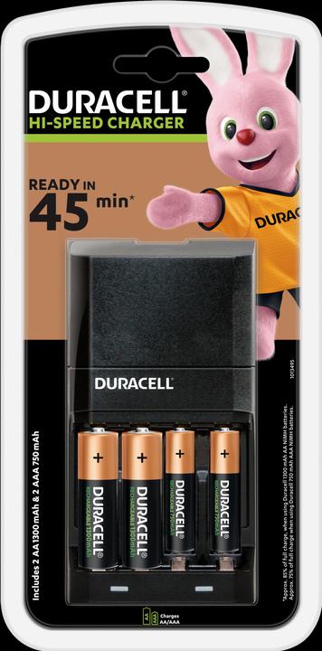 Immagine prodotto Duracell Caricatore per CEF27 + batterie, 4 pezzi. (4 pz., AA, AAA, 1300 mAh, Accumulatore di carica elettrica)