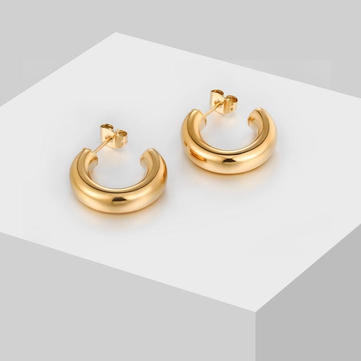 Actual product image Sensora Jewelry Chunky Hoops Earrings (Stainless steel)