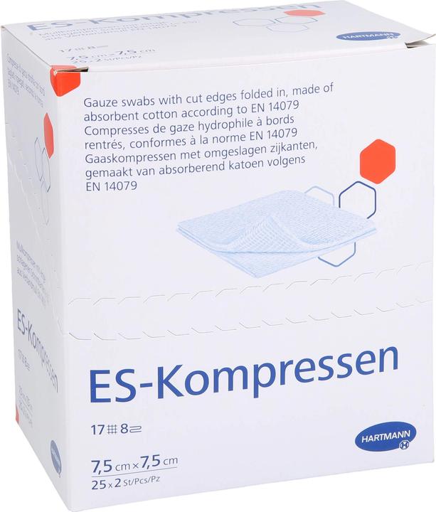 Image du produit Hartmann Compresses ES 7,5 cm x 7,5 cm stériles, 50 pièces