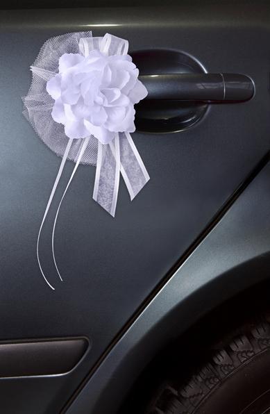 Image du produit Partydeco Accessoires de fête Décoration de voiture Rose 14 cm, 4 pcs, blanc
