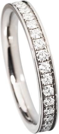 Actual product image Natsumi Schmuck Diamond Ring Alliance White Gold 18K/750 F/G VS Pave Setting (49, 750/18 K Gold)