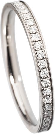 Immagine prodotto Natsumi Schmuck Anello con diamante Alliance in oro bianco 18K/750 F/G VS con incastonatura a pavé (52, Oro 750/18 K)
