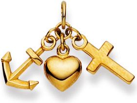 Natsumi Schmuck Anhänger Glaube Liebe Hoffnung Gelbgold 18K/750 (750/18 K Gelbgold)