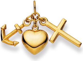 Produktbild Natsumi Schmuck Anhänger Glaube Liebe Hoffnung Gelbgold 18K/750 (750/18 K Gelbgold)