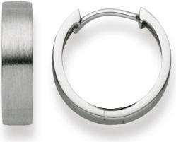 Actual product image Natsumi Schmuck Folding Creoles White Gold 18K/750 Ø 14mm Flat/Matt (750/18 K white gold)
