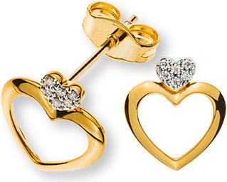 Produktbild Natsumi Schmuck Ohrstecker Diamant Gelbgold 18K/750 0.04 ct H si Herzen (750/18 K Gelbgold)
