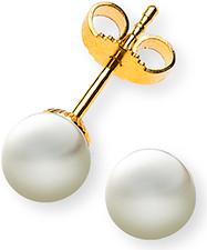 Natsumi Schmuck Ohrstecker Perle Gelbgold 18K/750 Ø 6.0-6.5mm (750/18 K Gelbgold)