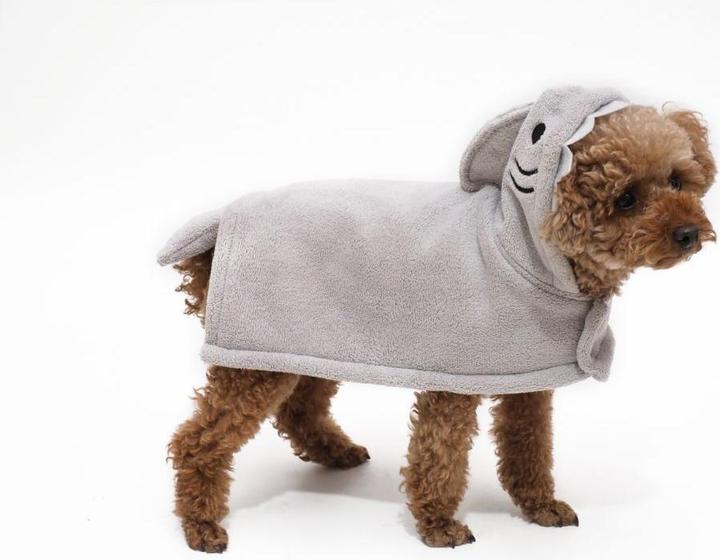 Produktbild Peppy buddies Bathrobe Shark M, Grey, Size 40 cm - (69727186727) (M, Hundebademantel)