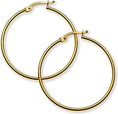 Natsumi Schmuck Creolen Gelbgold 18K/750 Ø 33mm Rund (750/18 K Gelbgold)