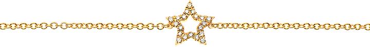 Produktbild Natsumi Schmuck Armband Diamant Gelbgold 18K/750 Stern mit 20 Brillanten (19 cm, 750/18 K Gelbgold)