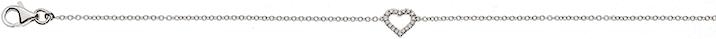 Produktbild Natsumi Schmuck Armband Diamant Weissgold 18K/750 Herz mit 18 Brillanten (19 cm, 750/18 K Weissgold)