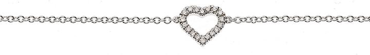 Produktbild Natsumi Schmuck Armband Diamant Weissgold 18K/750 Herz mit 18 Brillanten (19 cm, 750/18 K Weissgold)