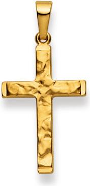Produktbild Natsumi Schmuck Kreuz Anhänger Gelbgold 18K/750 Struktur (750/18 K Gelbgold)