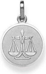 Actual product image Natsumi Schmuck Pendant Zodiac Libra White Gold 18K/750 Round with Angel (750/18 K white gold)