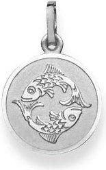 Produktbild Natsumi Schmuck Anhänger Sternzeichen Fische Weissgold 18K/750 rund mit Engel (750/18 K Weissgold)