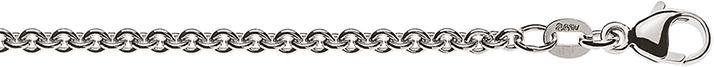 Immagine prodotto Natsumi Schmuck Collana in oro bianco 18K/750 con ancora rotonda da 2,7 mm (Oro bianco 750/18 K, 60 cm)