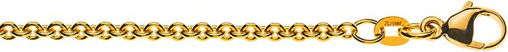Immagine prodotto Natsumi Schmuck Collana in oro giallo 18K/750 con ancora rotonda da 2,7 mm (Oro giallo 750/18 K Oro giallo, 60 cm)