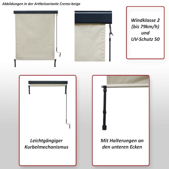 Image du produit Swisshandel24 Store vertical, store vertical pare-vue store extérieur enrouleur, protection UV 50 tissu - (1.80 m)