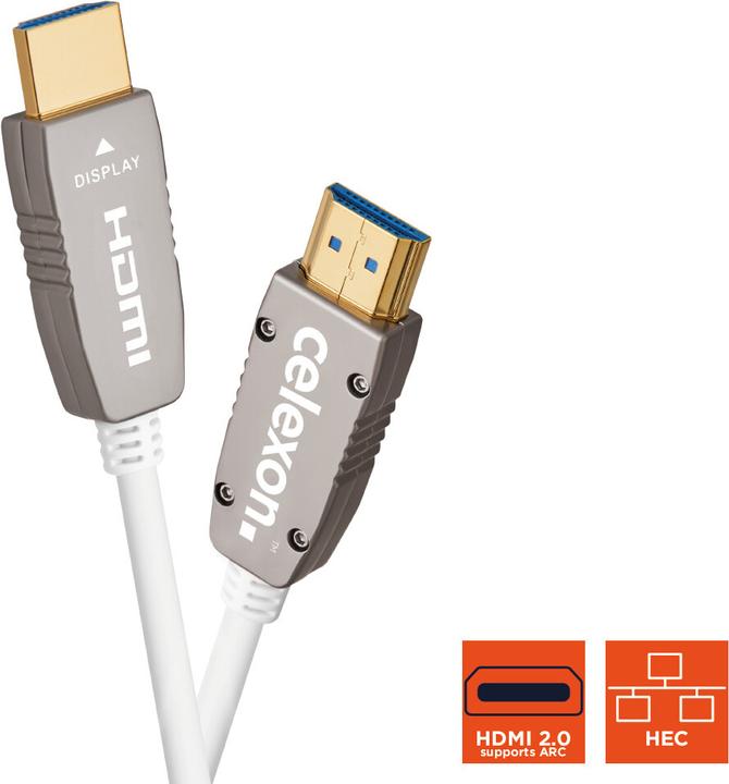 Actual product image Celexon UHD Optical Fibre HDMI 2.0b Active Cable 20m white (20 m, HDMI)