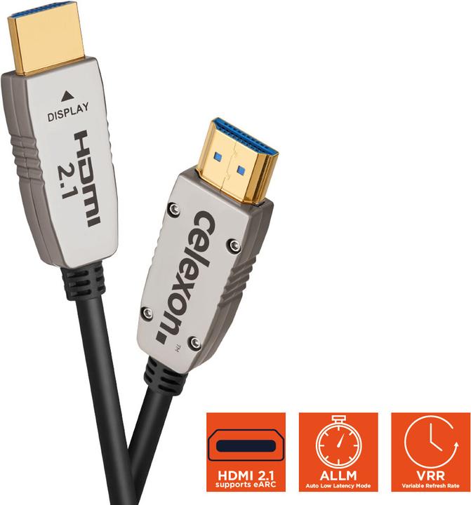 Image du produit Celexon Câble UHD Optical Fibre HDMI 2.1 8K Active 10m, noir (10 m, HDMI)