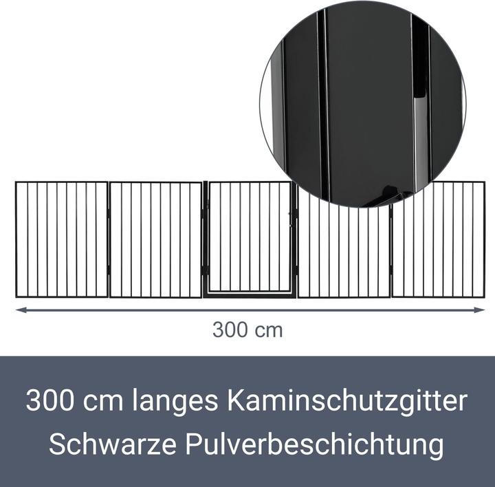Image du produit Juskys Barrière de cheminée 300 x 76 cm pliable