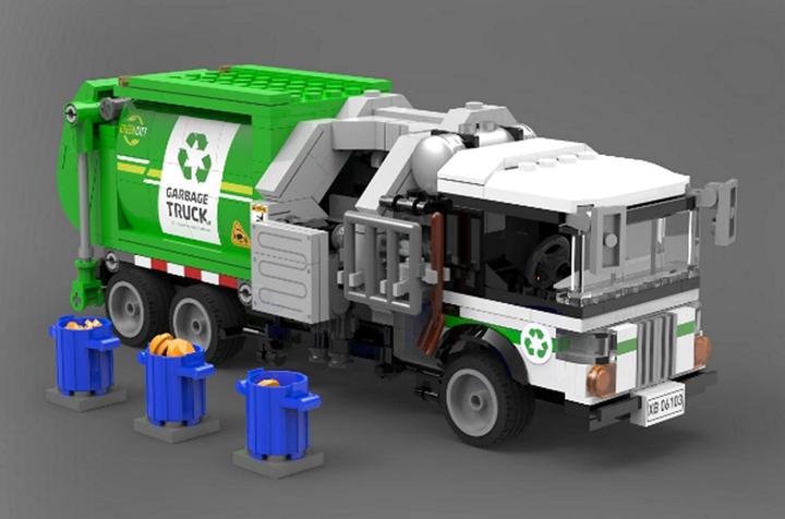 Actual product image XingBao 18016 Garbage truck green