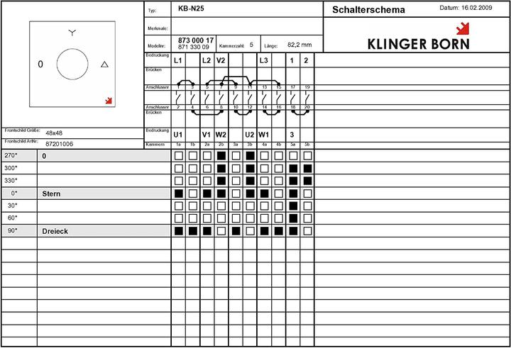 Actual product image Klinger Born Switch KB-N25