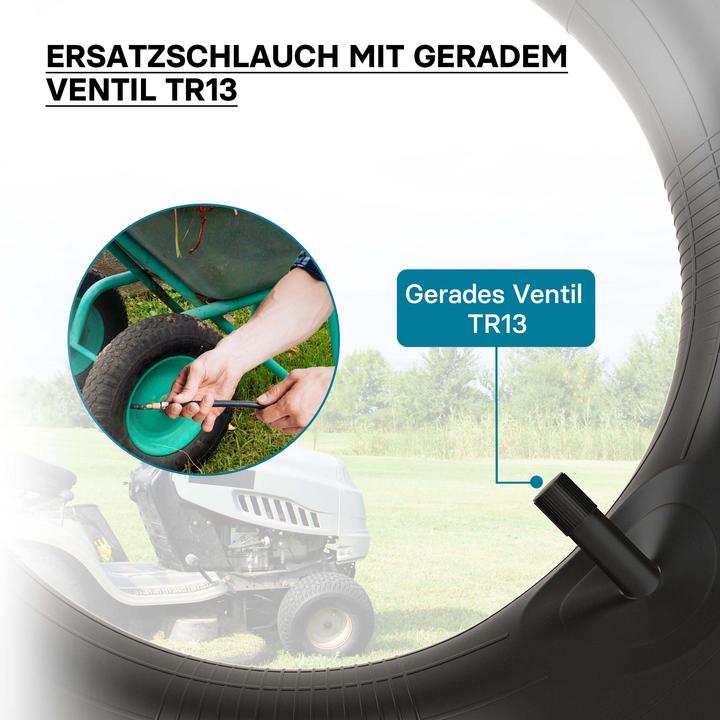 Immagine prodotto Wiltec Camera d'aria per traino con cuscino 18x6.50/7.50/8.50/9.50-8 20x8.00/10.00-8 con valvola dr. (Tosaerba, Ricambi per macchine da giardino)