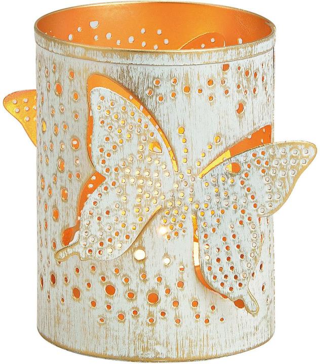 Image du produit G. Wurm Photophore Papillon 13 cm, blanc/or (1 x, 12 x 10,5 x 10,5 cm)