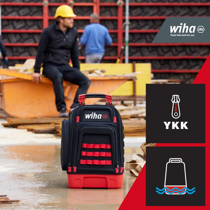 Actual product image Wiha Electrician's tool rucksack 27 pce electrician's basic equipment sturdy stand-up base laptop (28 pieces)