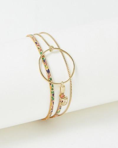 Actual product image Flowers Forzoé Nolah Bracelet - Brass Plate - Genuine Leather (Brass plate)