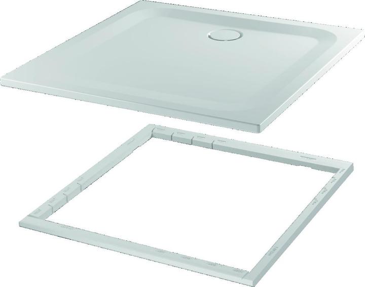 Bette BetteUltra rectangular shower tray with minimum tub support, 800x700x25mm, Glaze Plus