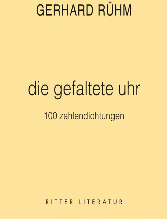 Valeurs nutritives et ingrédients Ritter die gefaltete uhr (Allemand, Gerhard Rühm, 2023)