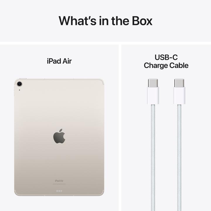 Image du produit Apple iPad Air 13 2024 (M2) (5G, 13", 256 Go, Lumière stellaire)