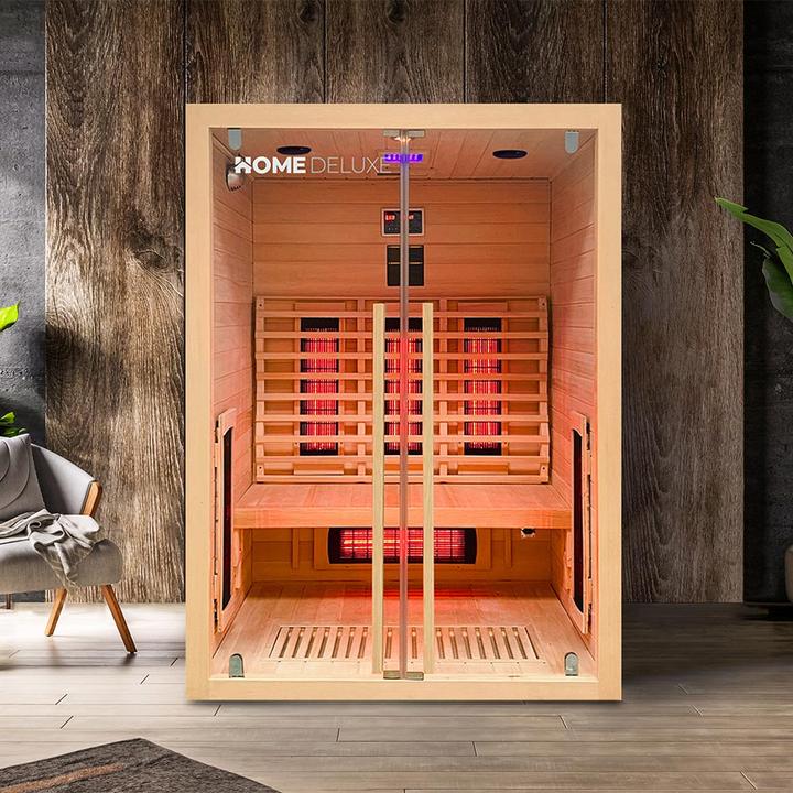 Image du produit Home Deluxe Cabine infrarouge VERA M - 135x105 cm pour 2 personnes - Cabine infrarouge de 2350 watts