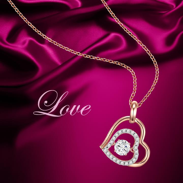 Immagine prodotto Rafaela Donata Catena da donna in argento 925 con zirconi in oro rosa 42,0 cm + 7,0 cm di estensione - 11062 (Argento, 42 - 49 cm)