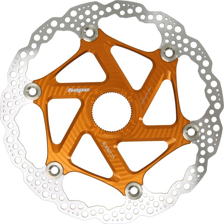 Actual product image Hope Floating Disc Brake Disc - Centre Lock - orange (203 mm)