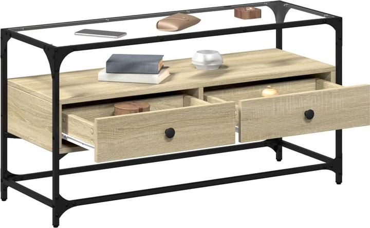 Productafbeelding VidaXL TV-meubel met glazen blad 98 x 35 x 51cm