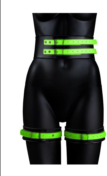 Productafbeelding Ouch! Dijbeenboeien met riem en handboeien - Glow in the Dark