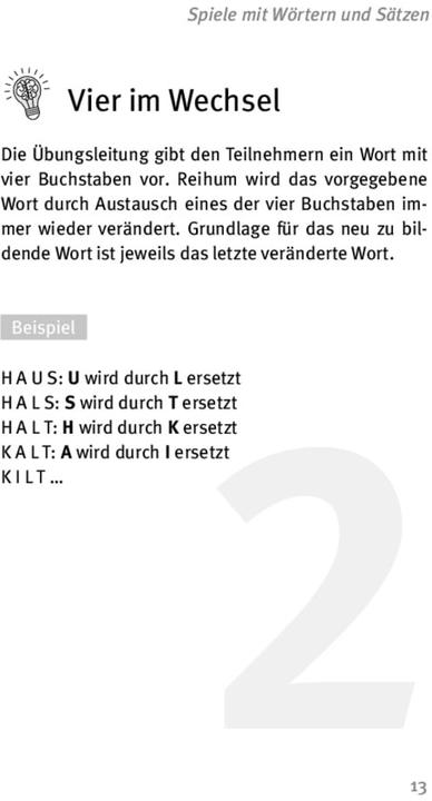 Produktbild Die 50 besten Spiele zum Gedächtnistraining mit Senioren (Deutsch)