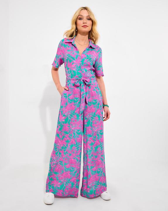Produktbild Joe Browns Collared Zip Up Tie Waist Crinkle Jumpsuit (36)
