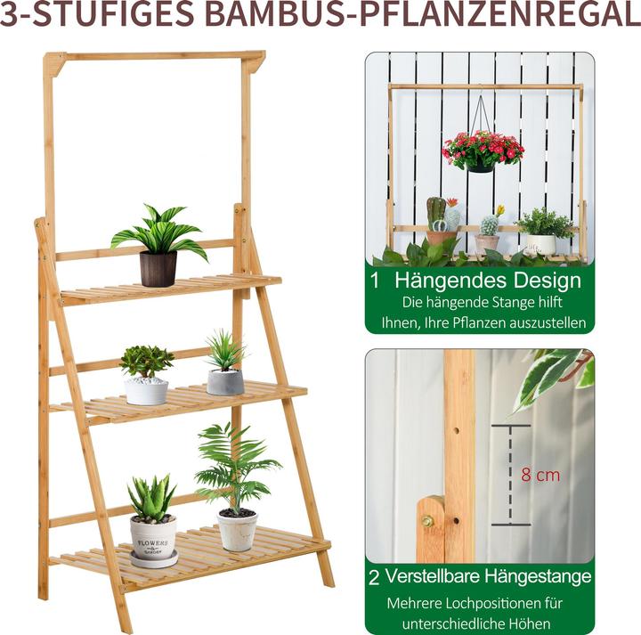 Image du produit Outsunny Escalier pour plantes avec 3 marches