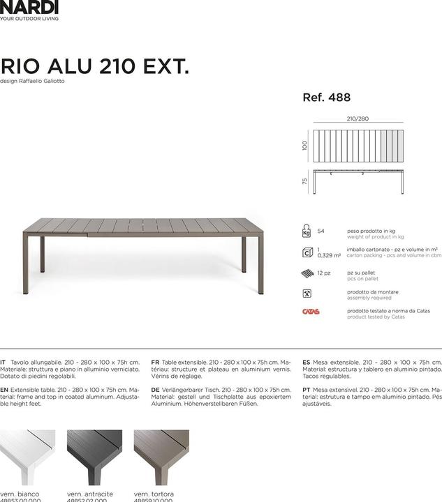 Image du produit Nardi Rio Alu Ext. (210 cm)